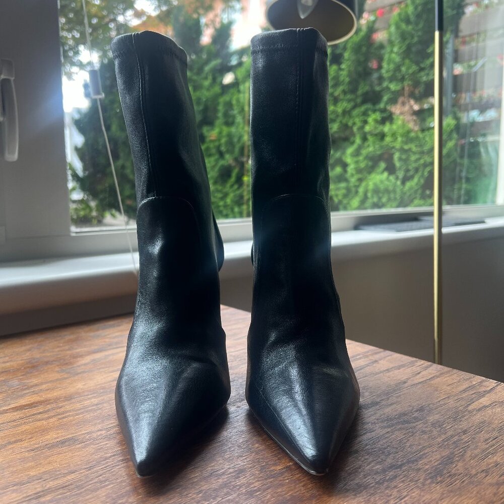 Stuart Weitzman Black Leather Women's Ankle Boots